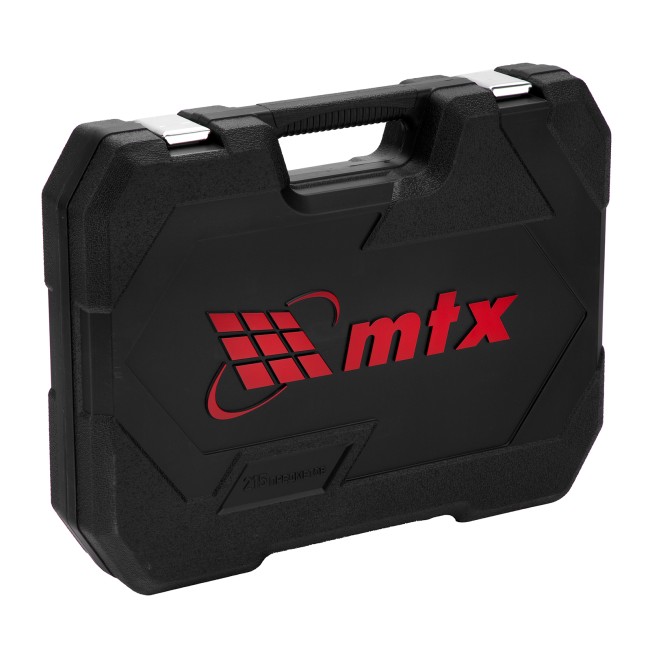 Набор инструментов, 1/2", 3/8", 1/4", пластиковый кейс 215 предметов MTX Набор инструментов, 1/2", 3/8", 1/4", пластиковый кейс 215 предметов MTX