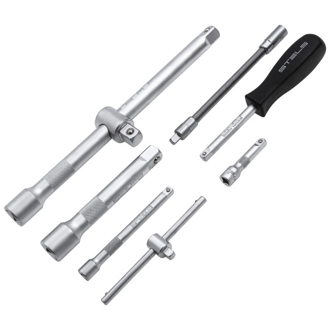 Набор инструментов 1/2", 1/4", CrV 12 гранные головки 94 предмета Stels Набор инструментов 1/2", 1/4", CrV 12 гранные головки 94 предмета Stels