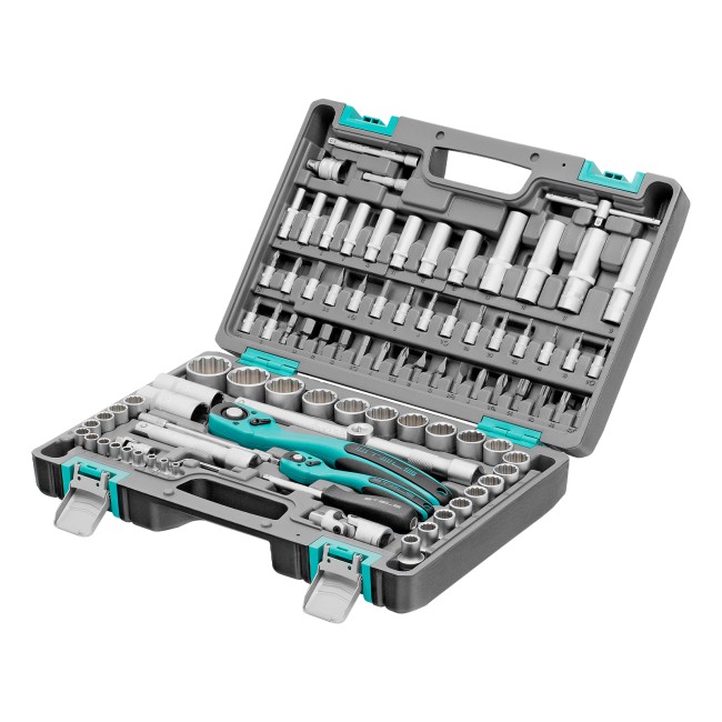 Набор инструментов 1/2", 1/4", CrV 12 гранные головки 94 предмета Stels Набор инструментов 1/2", 1/4", CrV 12 гранные головки 94 предмета Stels