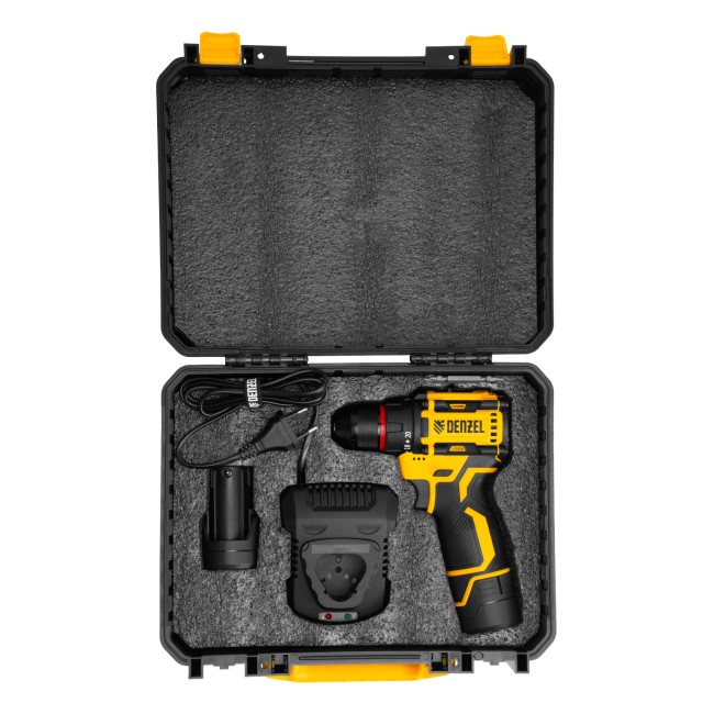 Дрель-шуруповерт аккумуляторная CDH-BL-12, Li-Ion, 12 В Denzel Дрель-шуруповерт аккумуляторная CDH-BL-12, Li-Ion, 12 В Denzel
