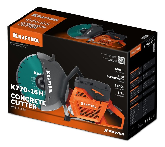 Бензорез по бетону (бетонорез) K770-16 H KRAFTOOL с диском Бензорез по бетону (бетонорез) K770-16 H KRAFTOOL с диском