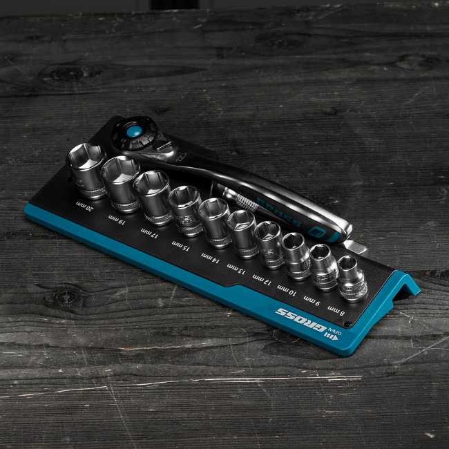 Набор торцевых головок 3/8", CrV 12 предметов Gross Набор торцевых головок 3/8", CrV 12 предметов Gross