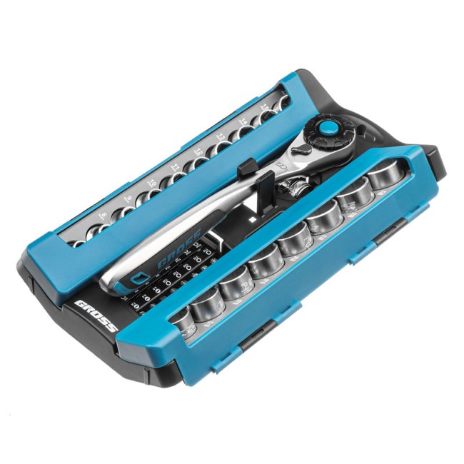 Набор торцевых головок 1/2", CrV 36 предметов Gross Набор торцевых головок 1/2", CrV 36 предметов Gross