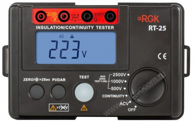 Цифровой мегаомметр RGK RT-25 Цифровой мегаомметр RGK RT-25