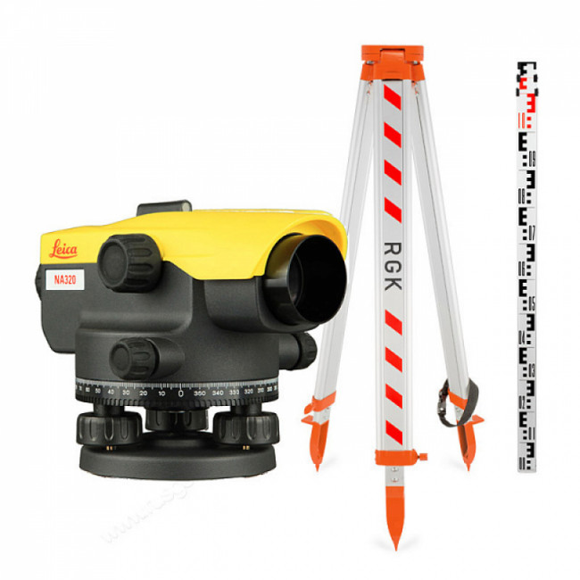 Комплект оптический нивелир Leica NA 320 с поверкой штатив рейка - 3 в 1 Комплект оптический нивелир Leica NA 320 с поверкой штатив рейка - 3 в 1
