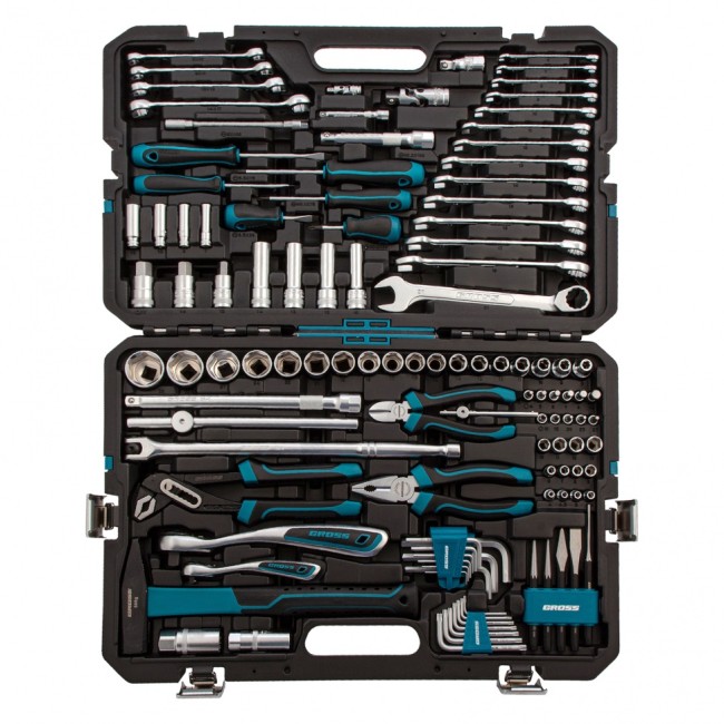Набор инструментов 1/4", 1/2", CrV 115 предметов Gross Набор инструментов 1/4", 1/2", CrV 115 предметов Gross