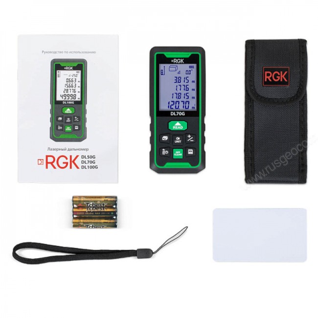 Лазерный дальномер RGK DL70G (с поверкой) - зеленый луч Лазерный дальномер RGK DL70G (с поверкой) - зеленый луч