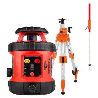 Комплект: ротационный нивелир AMO ROTOR 240 + штатив, рейка Комплект: ротационный нивелир AMO ROTOR 240 + штатив, рейка