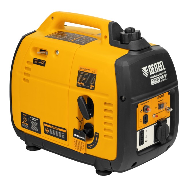 Генератор инверторный GT-1200iS, 1.2 кВт, 230 В, бак 2.4 л, закрытый корпус, ручной старт Denzel Генератор инверторный GT-1200iS, 1.2 кВт, 230 В, бак 2.4 л, закрытый корпус, ручной старт Denzel