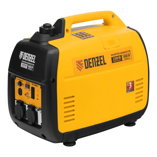 Генератор инверторный GT-2200iS, 2.2 кВт, 230 В, бак 4 л, закрытый корпус, ручной старт Denzel Генератор инверторный GT-2200iS, 2.2 кВт, 230 В, бак 4 л, закрытый корпус, ручной старт Denzel