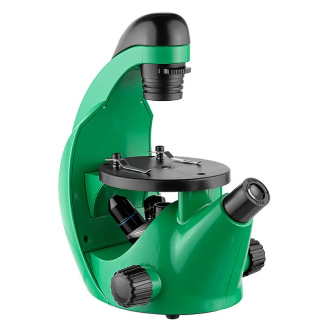 Микроскоп школьный Микромед Эврика 40x-320x инвертированный (лайм)