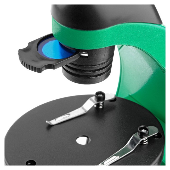 Микроскоп школьный Микромед Эврика 40x-320x инвертированный (лайм)