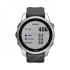 Часы Garmin Fenix 7S серебристый с графитовым силиконовым ремешком