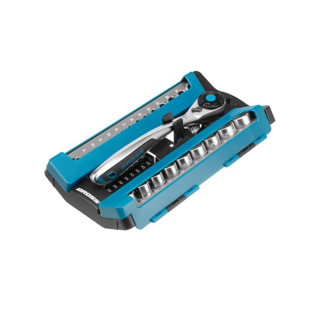 Набор торцевых головок 1/2", 1/4" CrV 41 предмет Gross Набор торцевых головок 1/2", 1/4" CrV 41 предмет Gross