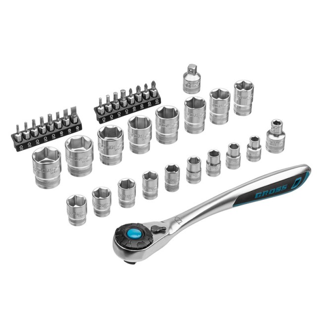 Набор торцевых головок 1/2",3/8” CrV 36 предметов Gross Набор торцевых головок 1/2",3/8” CrV 36 предметов Gross