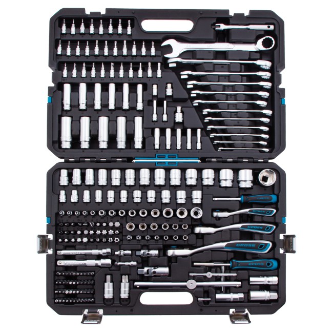 Набор инструментов 1/2", 3/8", 1/4" CrV 216 предметов Gross Набор инструментов 1/2", 3/8", 1/4" CrV 216 предметов Gross