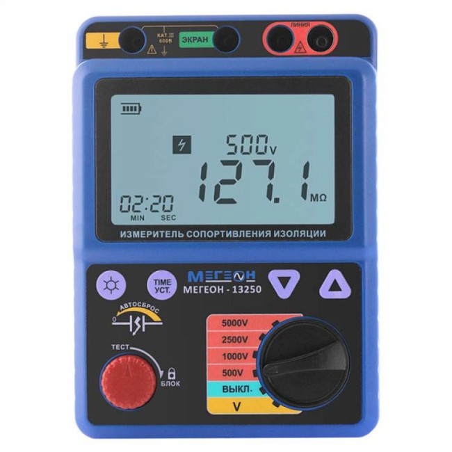 Измеритель сопротивления изоляции (мегаомметр) МЕГЕОН 13250 с поверкой Измеритель сопротивления изоляции (мегаомметр) МЕГЕОН 13250 с поверкой
