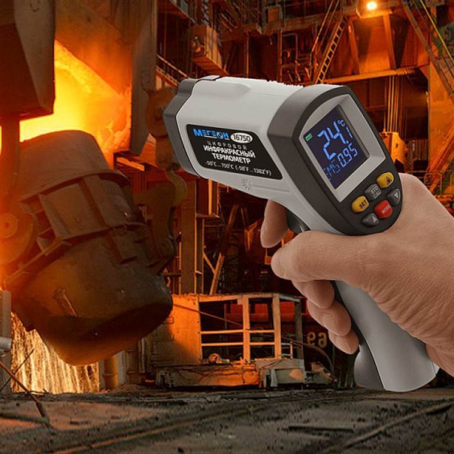 Инфракрасный измеритель температуры с цветным дисплеем МЕГЕОН 16750 Инфракрасный измеритель температуры с цветным дисплеем МЕГЕОН 16750