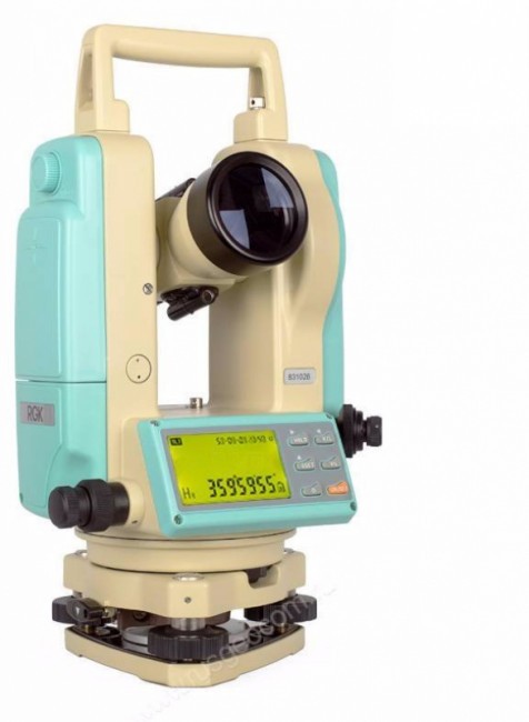 Комплект теодолит RGK T-02 с лазерным целеуказателем штатив рейка - 3 в 1