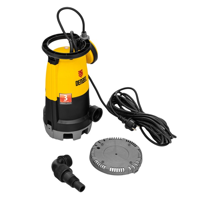 Дренажный насос для чистой и грязной воды DP450S, 450 Вт, напор 6 м, 12000 л/ч Denzel Дренажный насос для чистой и грязной воды DP450S, 450 Вт, напор 6 м, 12000 л/ч Denzel