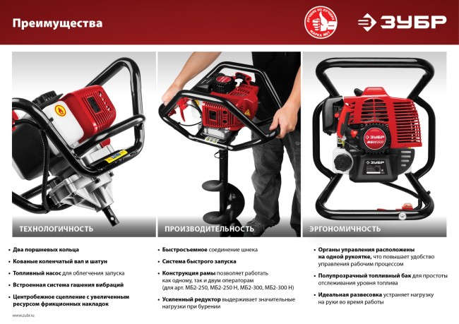 Мотобур МБ1-200 Н ЗУБР Мотобур МБ1-200 Н ЗУБР