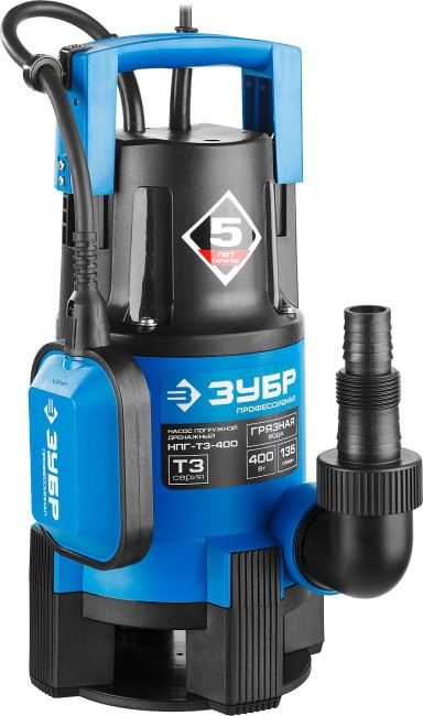 Дренажный насос для грязной воды, Профессионал НПГ-Т3-400 ЗУБР 400 Вт Дренажный насос для грязной воды, Профессионал НПГ-Т3-400 ЗУБР 400 Вт