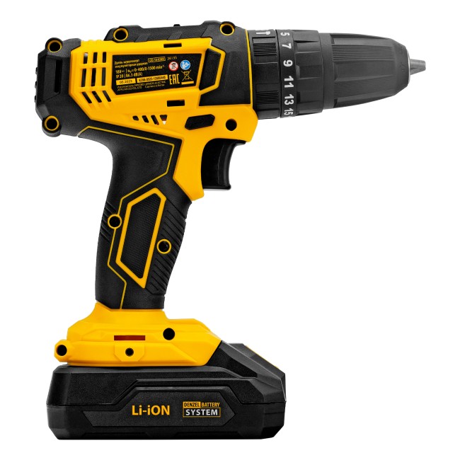 Дрель-шуруповерт аккумуляторная ударная CID-18-02BM Denzel Дрель-шуруповерт аккумуляторная ударная CID-18-02BM Denzel