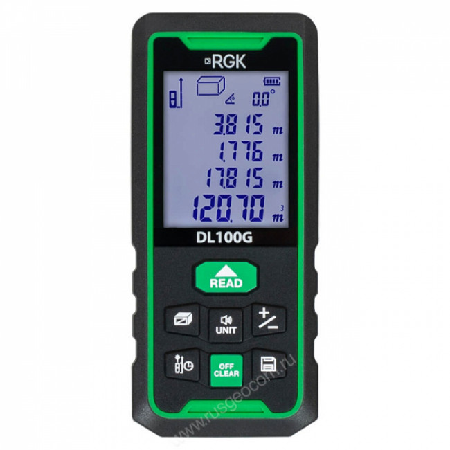 Лазерный дальномер RGK DL100G (с поверкой) - зеленый луч Лазерный дальномер RGK DL100G (с поверкой) - зеленый луч