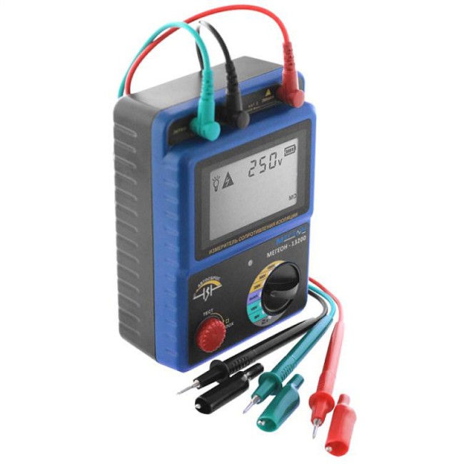 Измеритель сопротивления изоляции (Мегаомметр) МЕГЕОН 13200 с поверкой Измеритель сопротивления изоляции (Мегаомметр) МЕГЕОН 13200 с поверкой