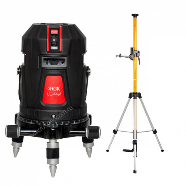 Комплект: лазерный уровень RGK UL-44W Black + штанга-упор Комплект: лазерный уровень RGK UL-44W Black + штанга-упор