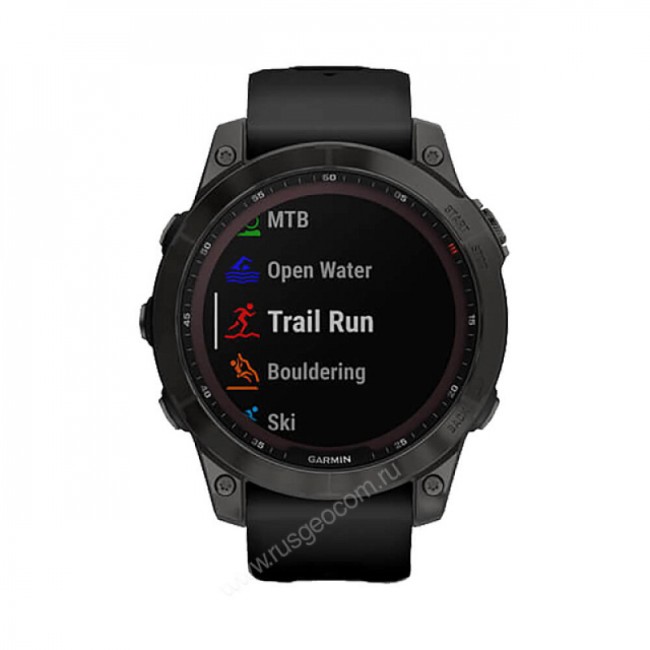 Часы Garmin Fenix 7 Sapphire Solar титановый серый DLC с черным ремешком Часы Garmin Fenix 7 Sapphire Solar титановый серый DLC с черным ремешком